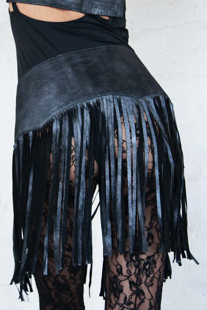 Gigi Fringe Skirt Silver