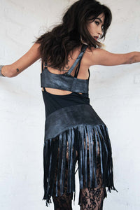 Gigi Fringe Skirt Silver