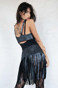 Gigi Fringe Skirt Silver