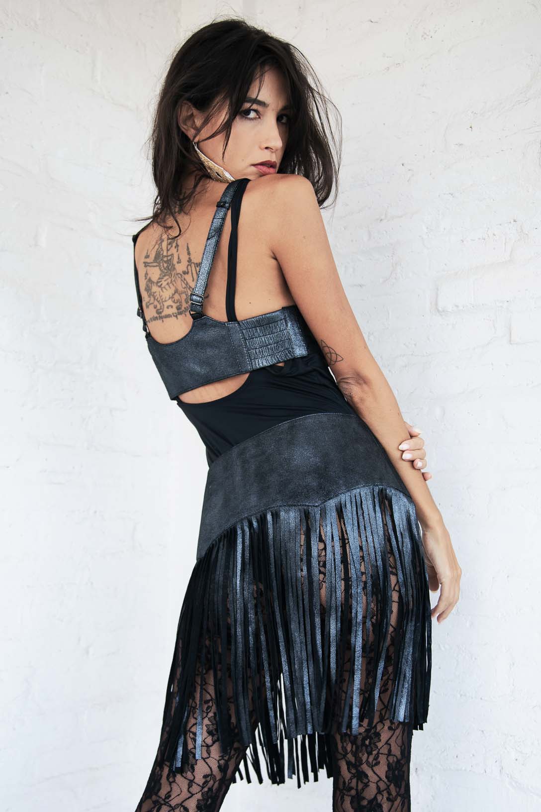 Gigi Fringe Skirt Silver