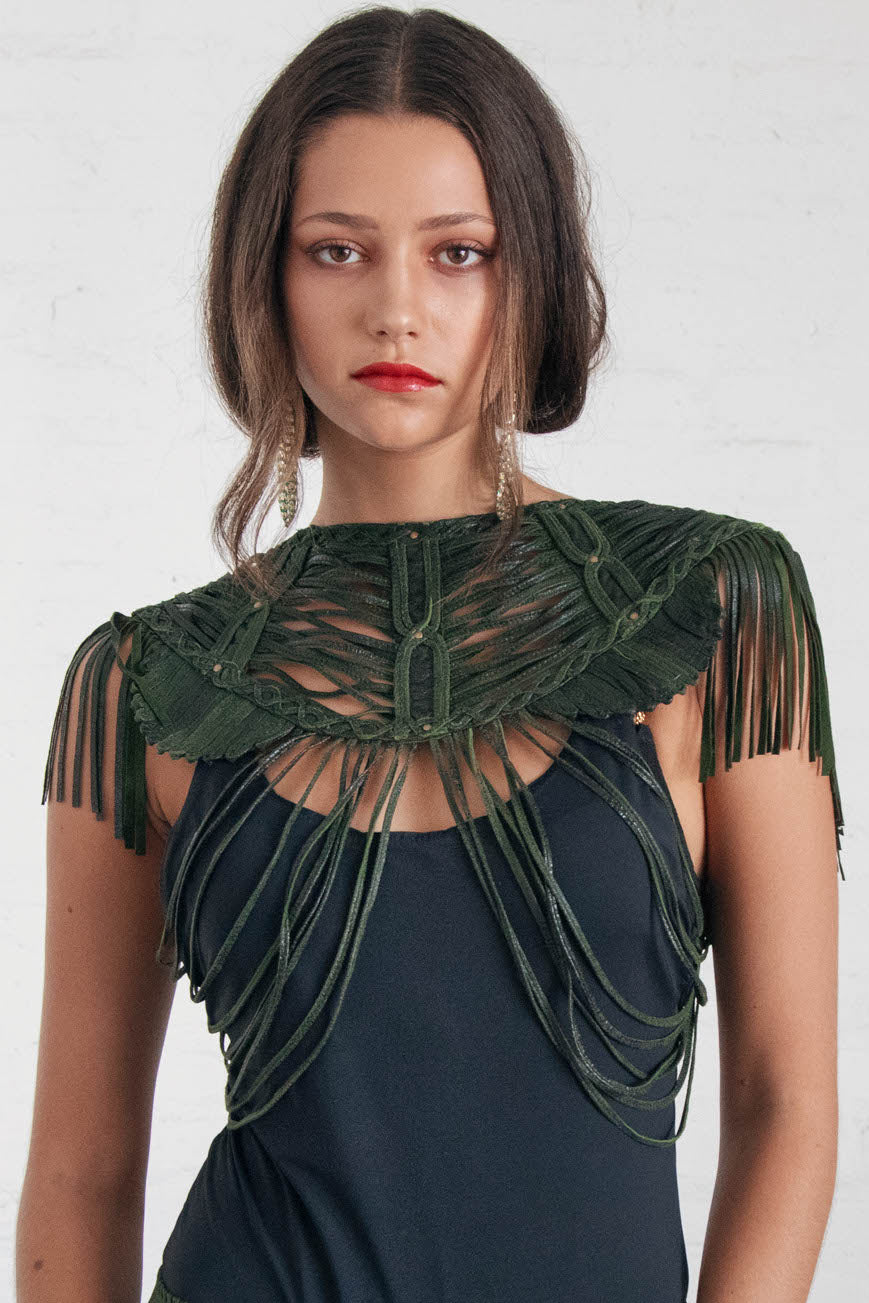 Princess Shrug Green Metallic
