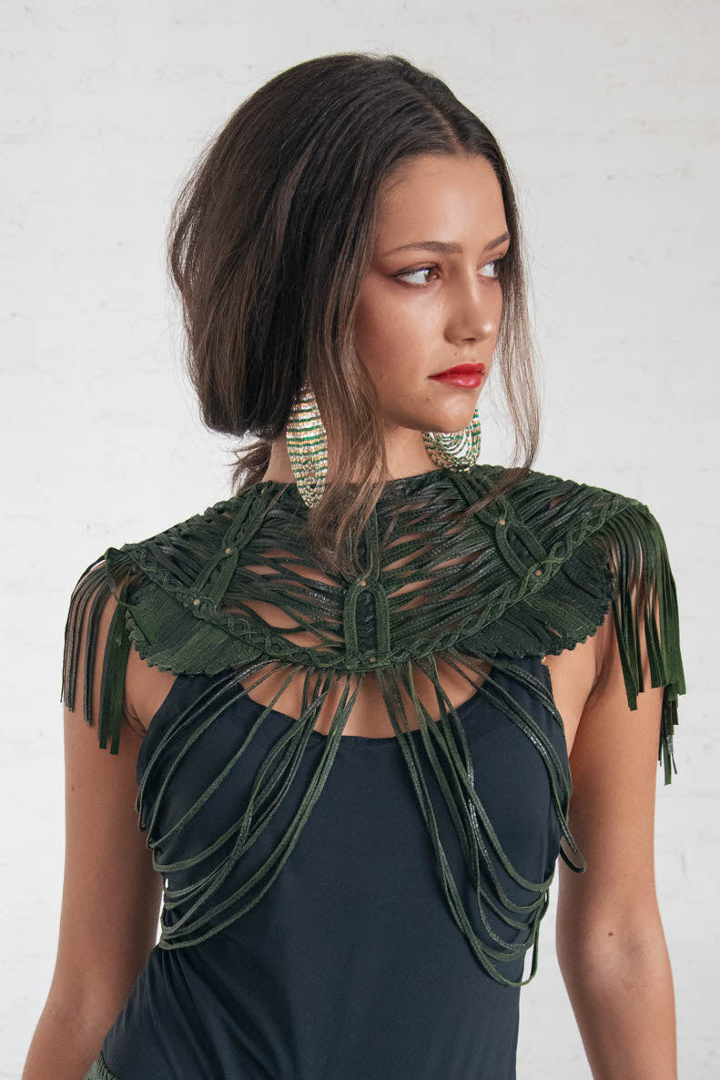 Princess Shrug Green Metallic