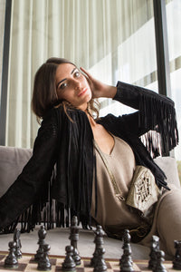 Aliza Suede Fringe Jacket - Hipstirr