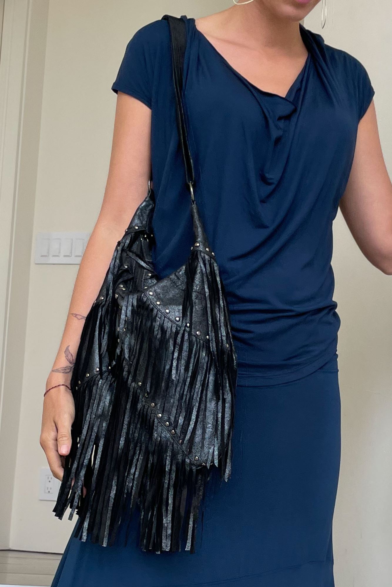 Joplin Silver Metallic Maxi Bag - Hipstirr