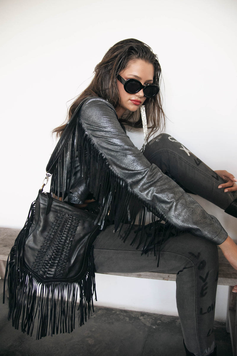 Aliza Suede Fringe Jacket