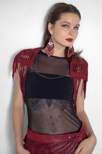 Princess Shrug Red Metallic