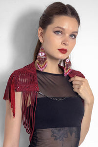 Princess Shrug Red Metallic