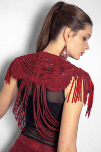 Princess Shrug Red Metallic