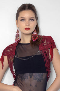 Princess Shrug Red Metallic