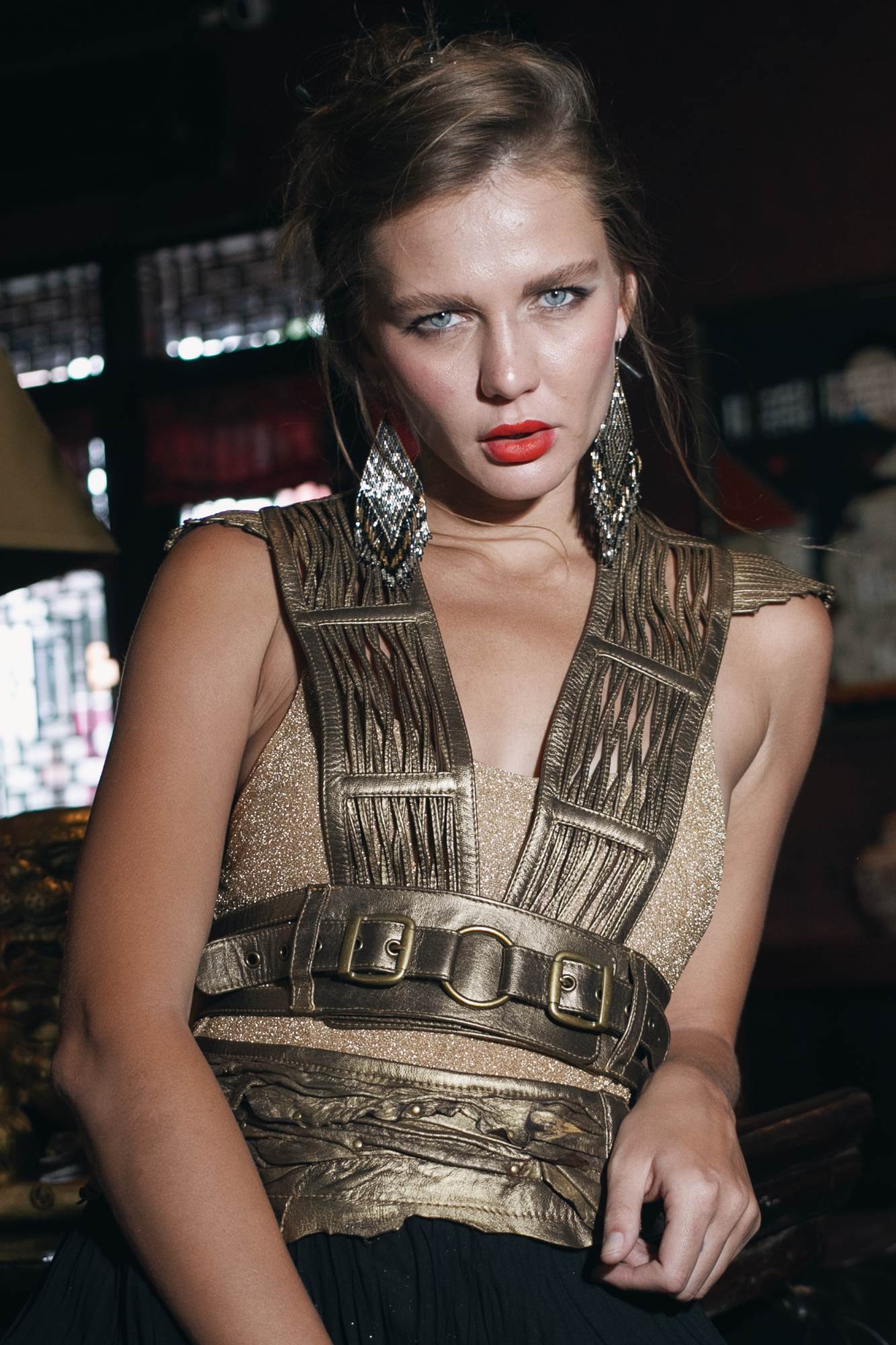metallic vest dress Selena Vest Gold/Brass