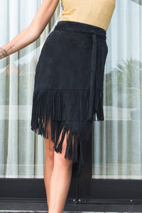 Swirl Suede Skirt