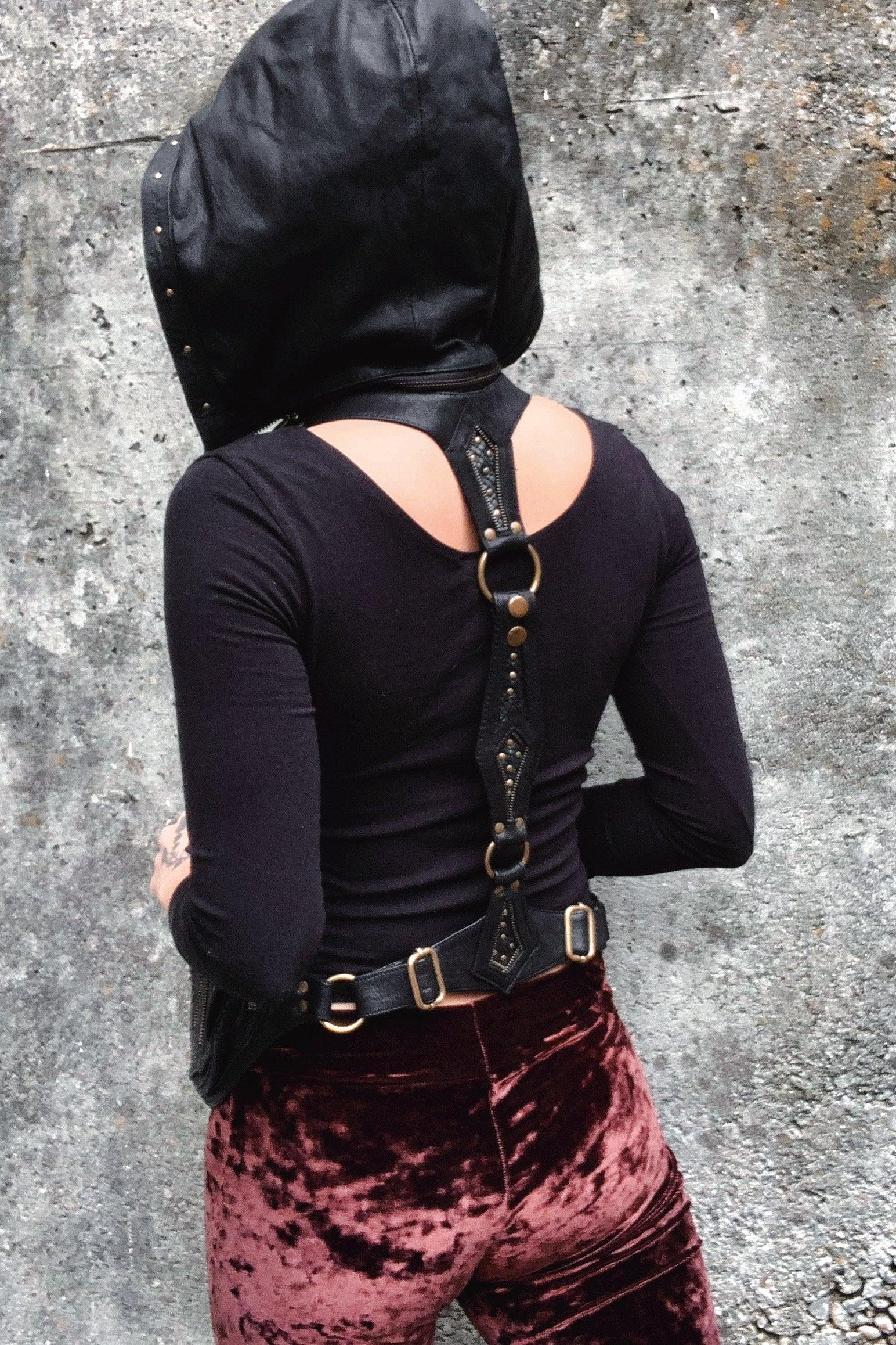 Hipstirr brand on sale leather hood vest /harness